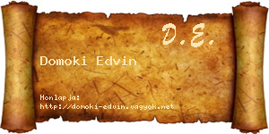 Domoki Edvin névjegykártya